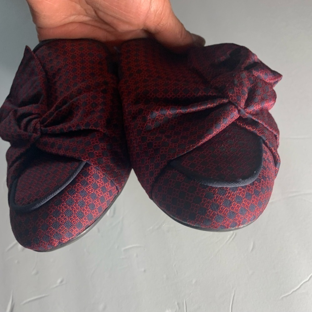 A New Day checkered vegan Mule slides flat shoes with bow. 7.5 - Picture 2 of 9